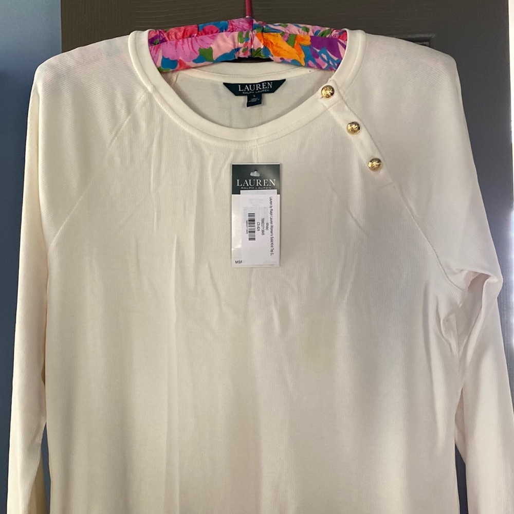 NWT Lauren by Ralph Lauren Winter White Knit Top